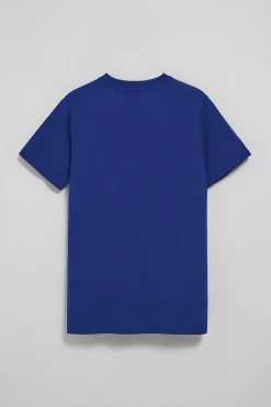 Camiseta azul royal con cuello redondo y bordado Rigby Go