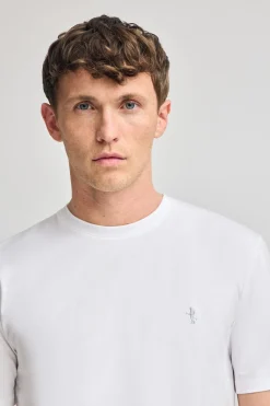 Camiseta blanca básica de cuello redondo y bordado Rigby Best