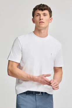 Camiseta blanca básica de cuello redondo y bordado Rigby Best