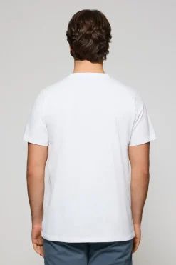 Camiseta blanca con cuello redondo y bordado Rigby Go