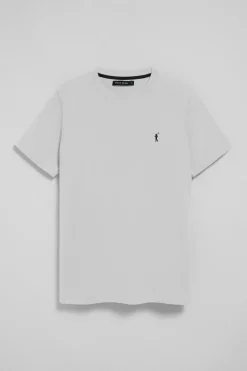 Camiseta blanca con cuello redondo y bordado Rigby Go