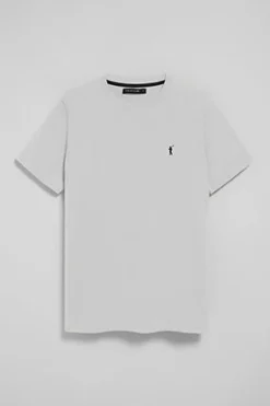 Camiseta blanca con cuello redondo y bordado Rigby Go
