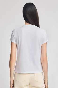 Camiseta blanca de cuello redondo con bordado Rigby Go