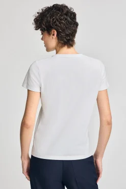 Camiseta blanca de escote en pico y bordado Rigby Best