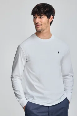 Camiseta blanca de manga larga y bordado Rigby Go