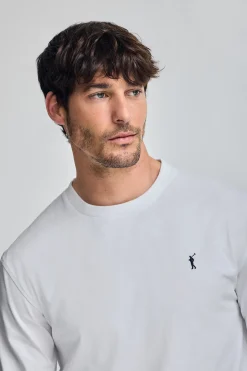 Camiseta blanca de manga larga y bordado Rigby Go