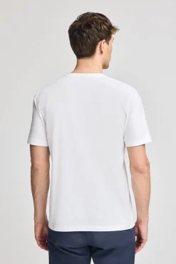 Camiseta blanca de manga corta y cuello de pico con bordado Rigby Best