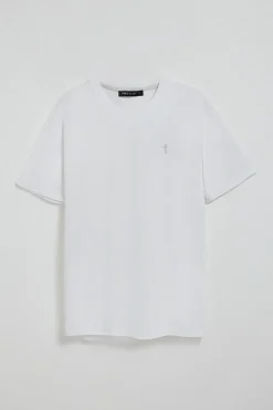 Camiseta blanca de manga corta y cuello de pico con bordado Rigby Best