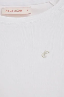 Camiseta blanca Hesperia con monograma bordado