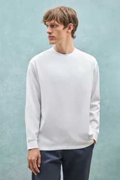 Camiseta blanca holgada con detalle Polo Club