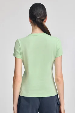 Camiseta básica color menta con logo engomado Polo Club