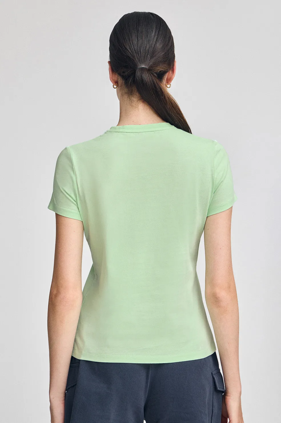 Camiseta básica color menta con logo engomado Polo Club