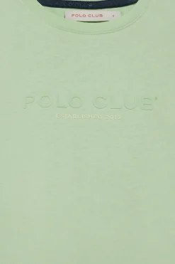Camiseta básica color menta con logo engomado Polo Club