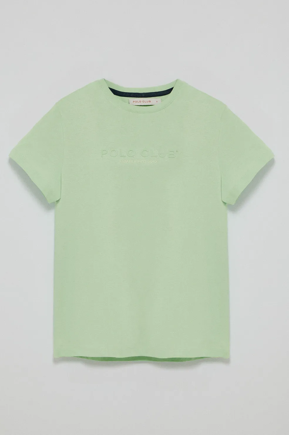 Camiseta básica color menta con logo engomado Polo Club
