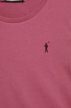 Camiseta básica de manga larga color rosa vino con logo Rigby Go