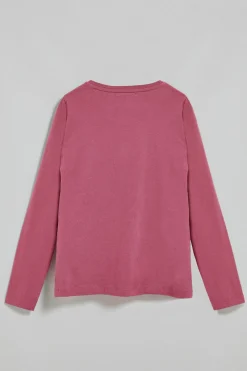 Camiseta básica de manga larga color rosa vino con logo Rigby Go