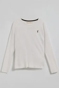 Camiseta básica de manga larga beige con logo Rigby Go