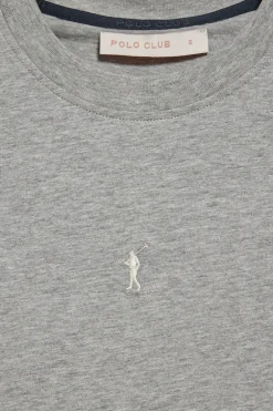 Camiseta básica gris vigoré sin mangas y cuello redondo con logo bordado Rigby Go