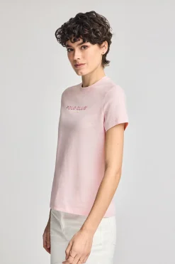 Camiseta básica rosa con logo engomado Polo Club