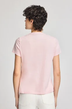 Camiseta básica rosa con logo engomado Polo Club