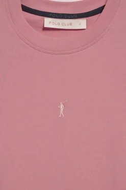 Camiseta básica rosa empolvado sin mangas y cuello redondo con logo bordado Rigby Go