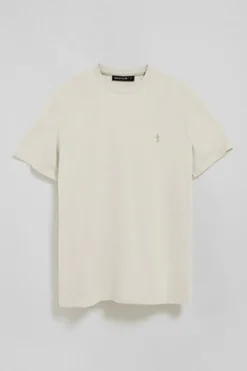 Camiseta color crudo básica de cuello redondo y bordado Rigby Best