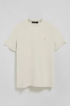 Camiseta color crudo básica de cuello redondo y bordado Rigby Best