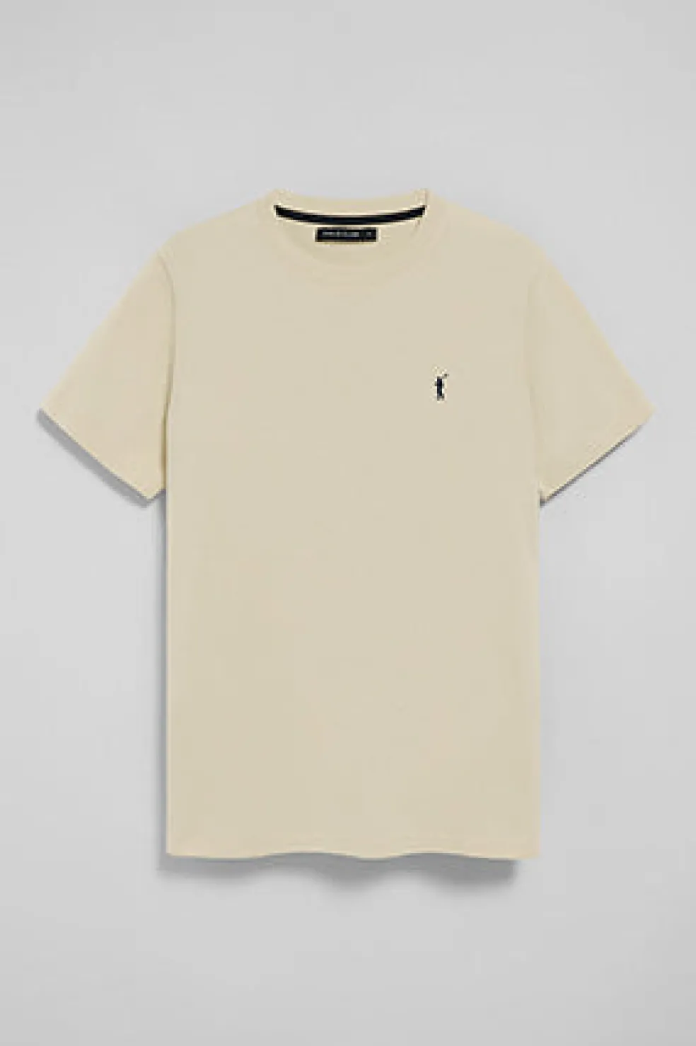Camiseta color crudo con cuello redondo y bordado Rigby Go