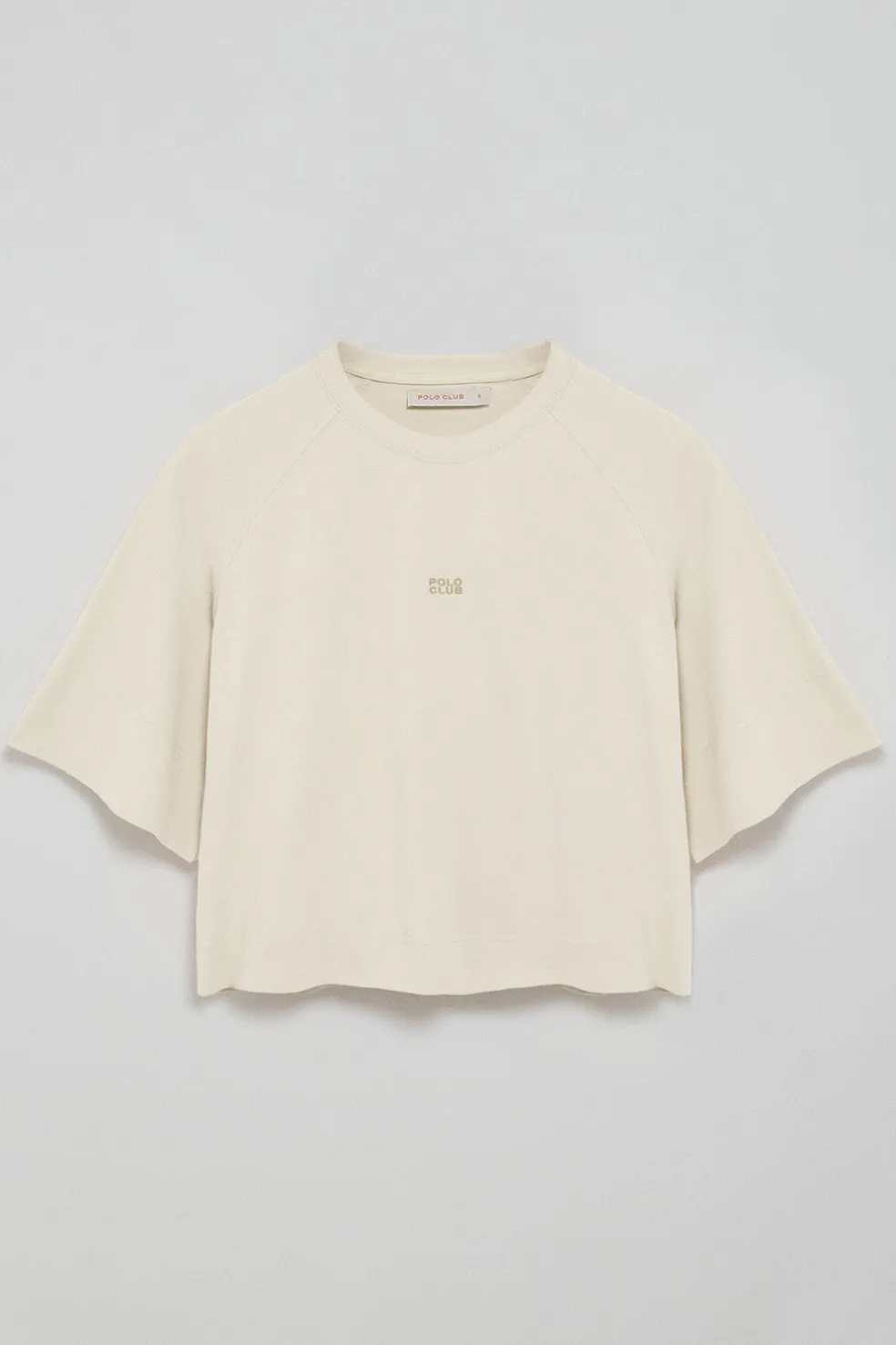 Camiseta color crudo Danae con logo bordado