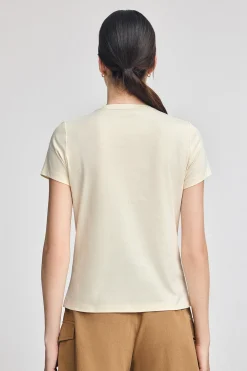 Camiseta color crudo de cuello redondo con bordado Rigby Go