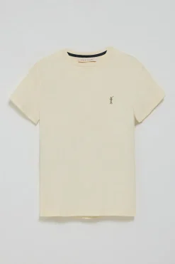 Camiseta color crudo de cuello redondo con bordado Rigby Go
