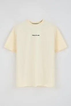 Camiseta color crudo de cuello redondo y print náutico