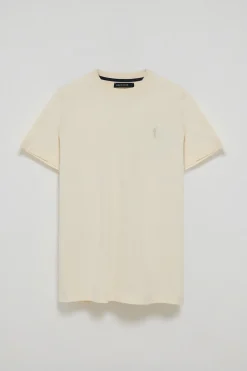 Camiseta color crudo de cuello redondo y Big Rigby Go engomado