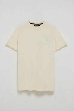 Camiseta color crudo de cuello redondo y Big Rigby Go engomado