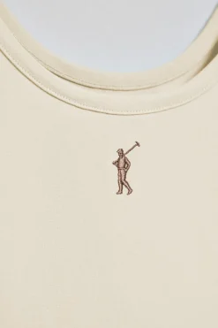 Camiseta color crudo de tirantes con bordado Rigby Go
