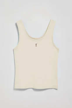 Camiseta color crudo de tirantes con bordado Rigby Go