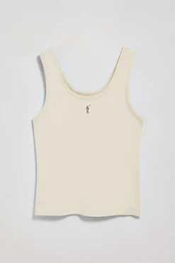 Camiseta color crudo de tirantes con bordado Rigby Go