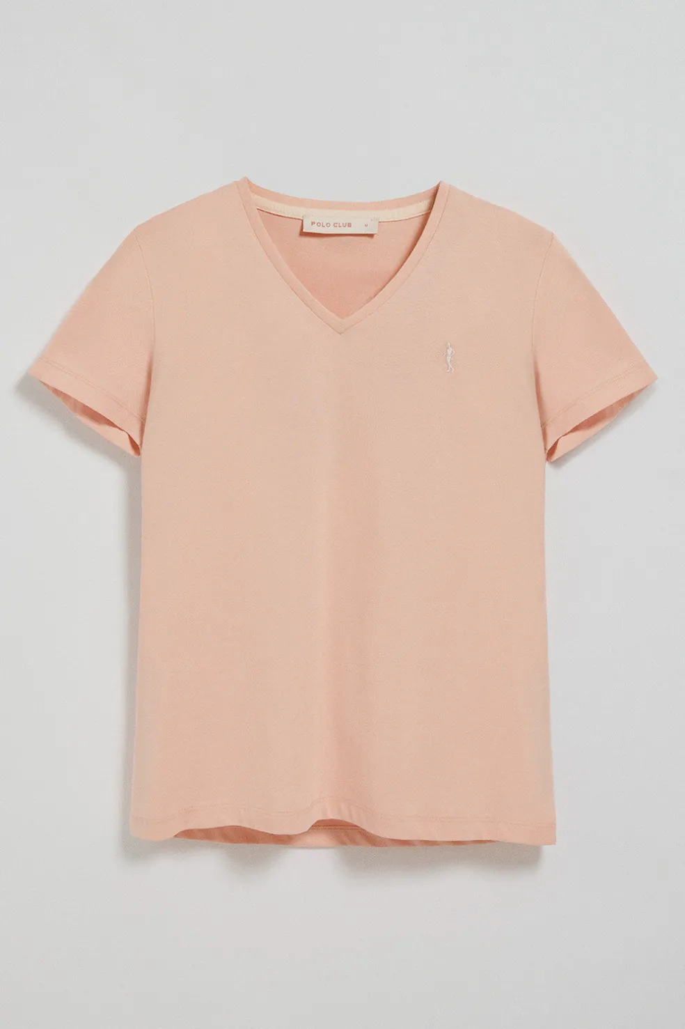 Camiseta color maquillaje de escote en pico y bordado Rigby Best