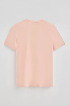 Camiseta color maquillaje básica de cuello redondo y bordado Rigby Best