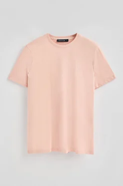Camiseta color maquillaje básica de cuello redondo y bordado Rigby Best