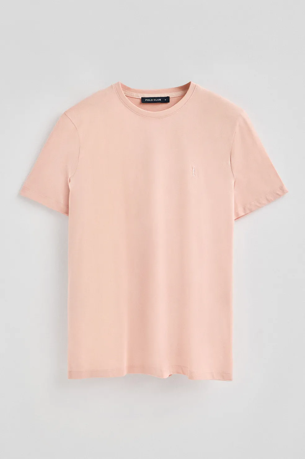 Camiseta color maquillaje básica de cuello redondo y bordado Rigby Best
