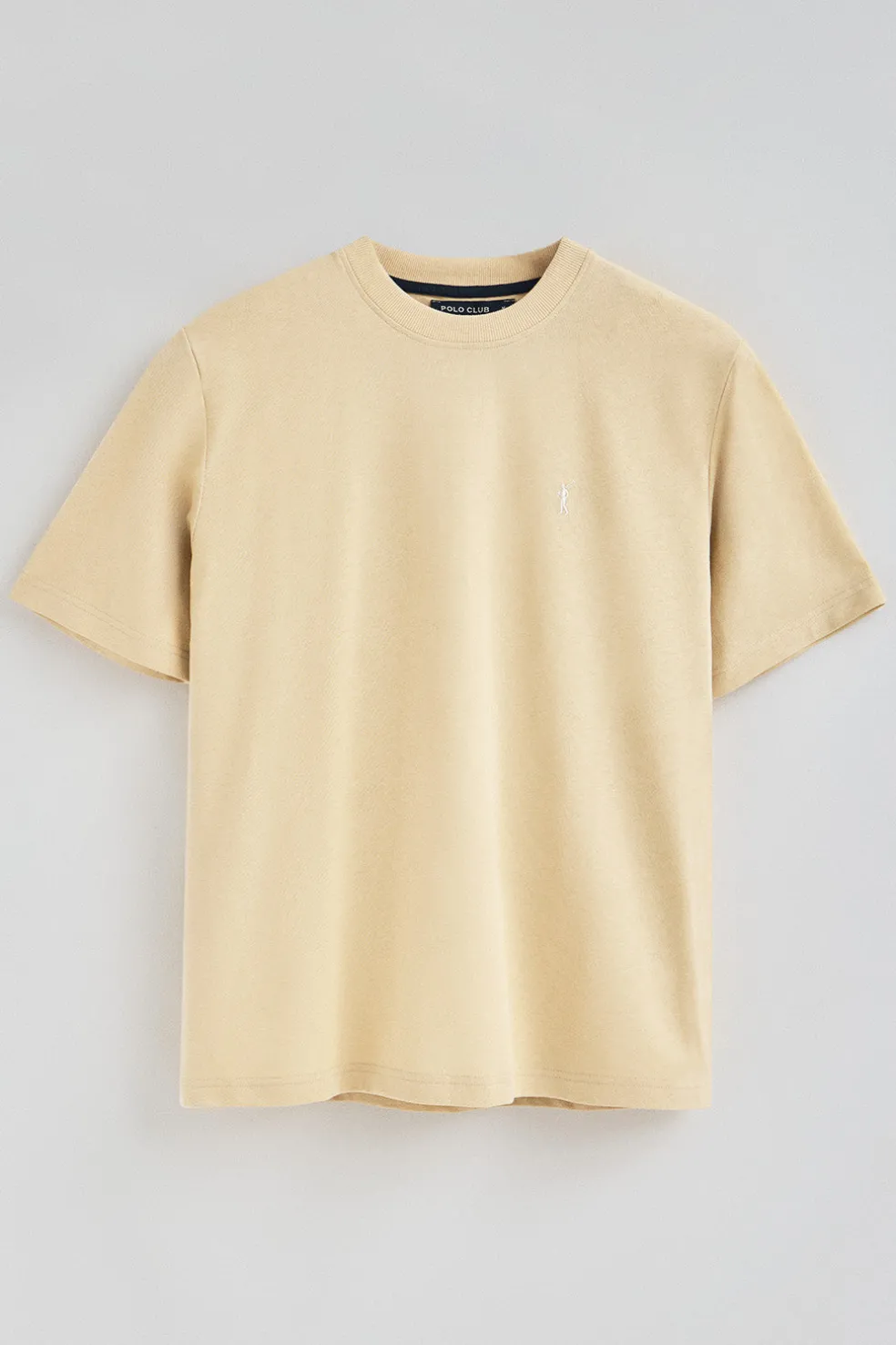 Camiseta color marfil de algodón y lino con bordado Rigby Go