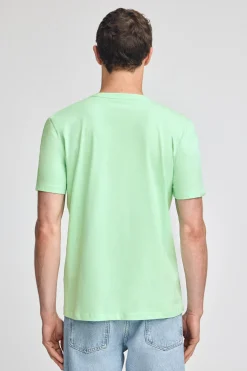 Camiseta color menta básica de cuello redondo y bordado Rigby Best