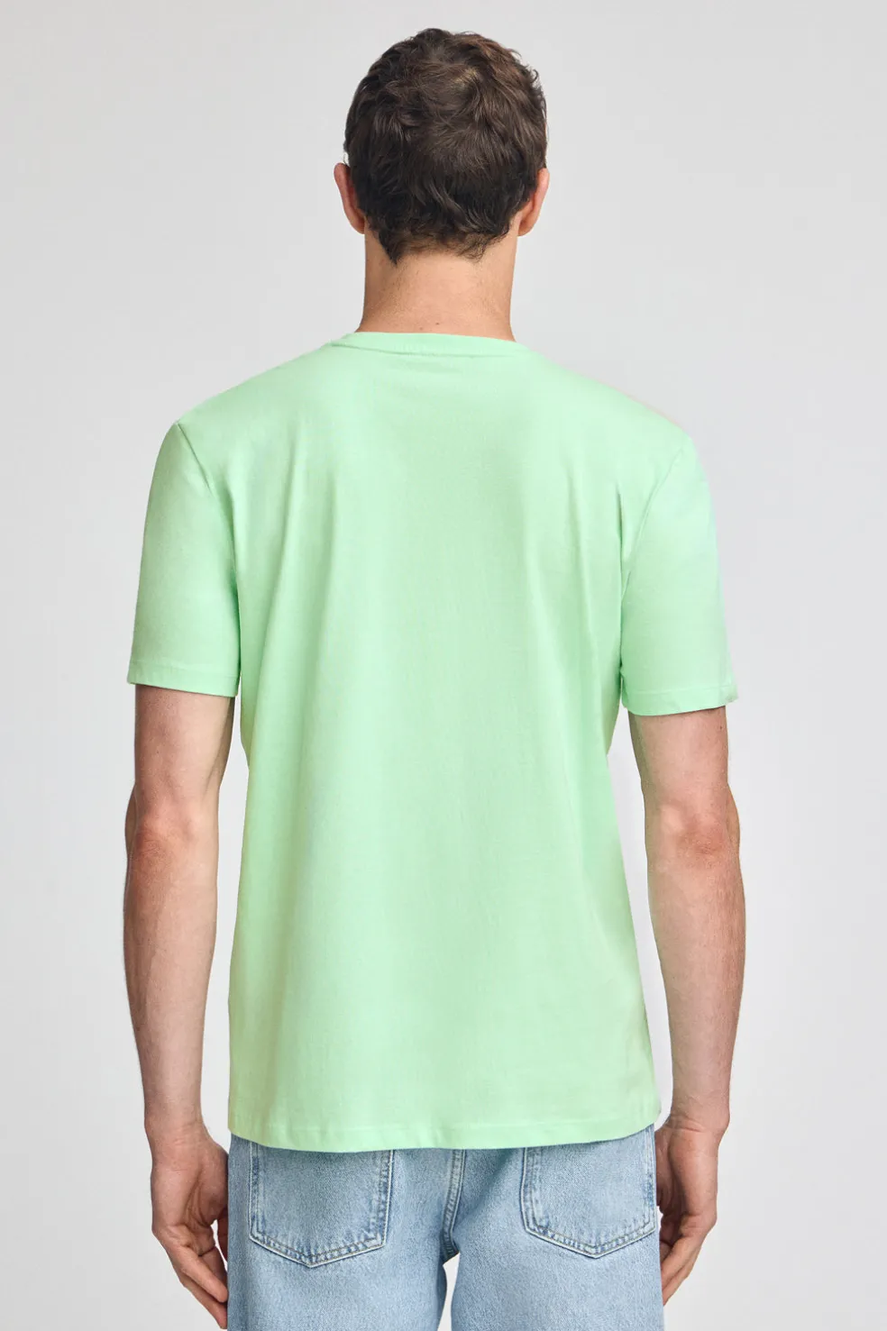 Camiseta color menta básica de cuello redondo y bordado Rigby Best