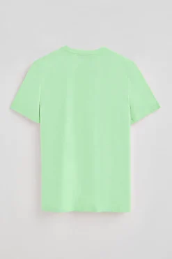 Camiseta color menta básica de cuello redondo y bordado Rigby Best