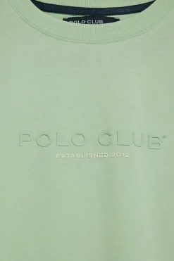 Camiseta color menta de cuello redondo y logo engomado