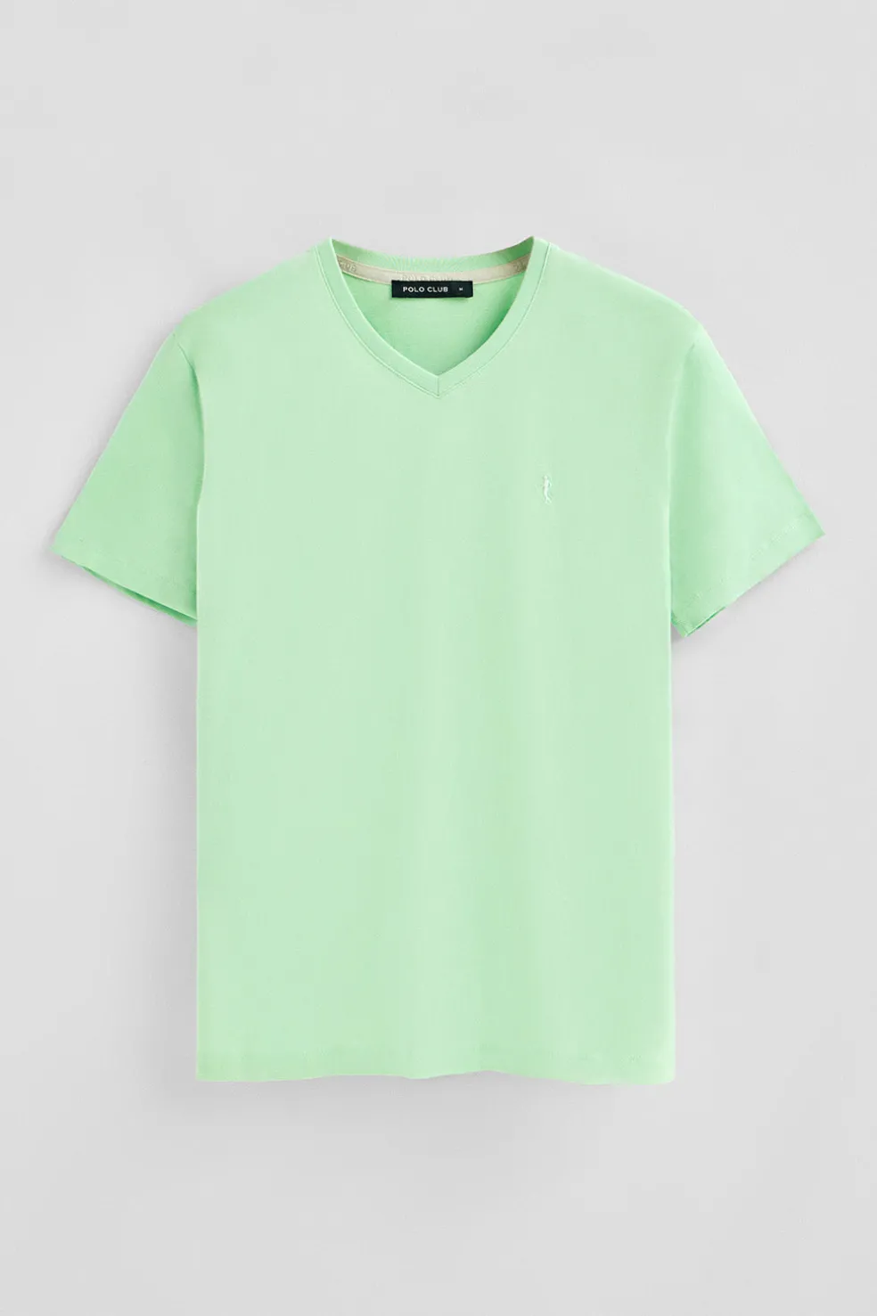 Camiseta color menta de manga corta y cuello de pico con bordado Rigby Best