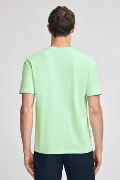 Camiseta color menta de manga corta y cuello de pico con bordado Rigby Best