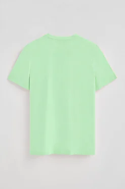 Camiseta color menta de manga corta y cuello de pico con bordado Rigby Best