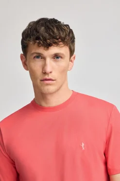 Camiseta coral básica de cuello redondo y bordado Rigby Best